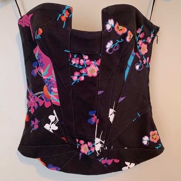 Versace by H&M size 6 floral corset top - Picture 2 of 16